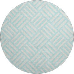 Premium Machine Washable Mayfield  Aqua 8' x 8' Round Rug