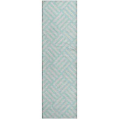 Premium Machine Washable Mayfield  Aqua 2'3" x 7'6" Runner Rug
