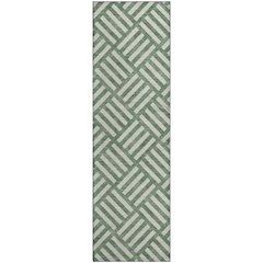 Premium Machine Washable Mayfield  Green 2'3" x 7'6" Runner Rug