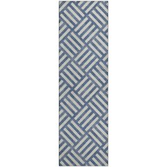 Premium Machine Washable Mayfield  Navy 2'3" x 7'6" Runner Rug