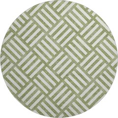 Premium Machine Washable Mayfield  Olive 8' x 8' Round Rug