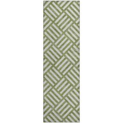 Premium Machine Washable Mayfield  Olive 2'3" x 7'6" Runner Rug