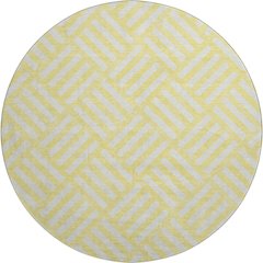 Premium Machine Washable Mayfield  Yellow 8' x 8' Round Rug
