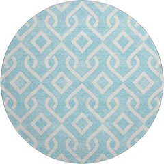 Premium Machine Washable Mayfield  Aqua 8' x 8' Round Rug
