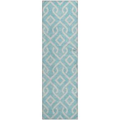 Premium Machine Washable Mayfield  Aqua 2'3" x 7'6" Runner Rug