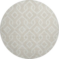 Premium Machine Washable Mayfield  Beige 8' x 8' Round Rug