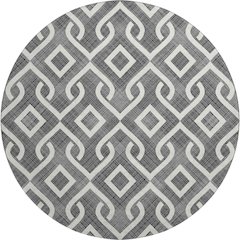 Premium Machine Washable Mayfield  Black 8' x 8' Round Rug