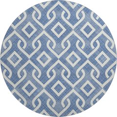 Premium Machine Washable Mayfield  Blue 8' x 8' Round Rug