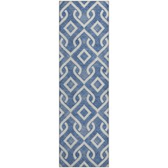 Premium Machine Washable Mayfield  Blue 2'3" x 7'6" Runner Rug