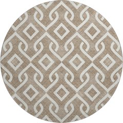 Premium Machine Washable Mayfield  Brown 8' x 8' Round Rug
