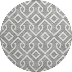 Premium Machine Washable Mayfield  Gray 8' x 8' Round Rug