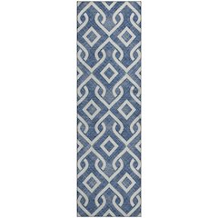 Premium Machine Washable Mayfield  Navy 2'3" x 7'6" Runner Rug