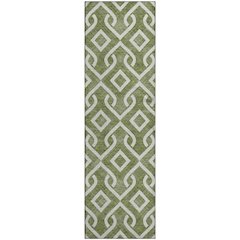 Premium Machine Washable Mayfield  Olive 2'3" x 7'6" Runner Rug