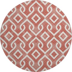 Premium Machine Washable Mayfield  Red 8' x 8' Round Rug