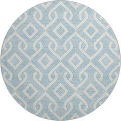 Premium Machine Washable Mayfield  Sky 8' x 8' Round Rug