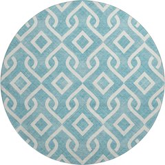 Premium Machine Washable Mayfield  Teal 8' x 8' Round Rug