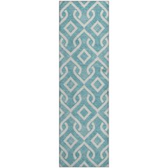 Premium Machine Washable Mayfield  Teal 2'3" x 7'6" Runner Rug