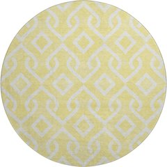 Premium Machine Washable Mayfield  Yellow 8' x 8' Round Rug