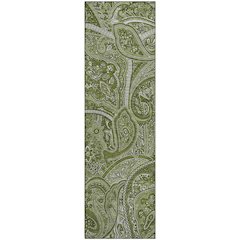 Premium Machine Washable Mayfield  Green 2'3" x 7'6" Runner Rug