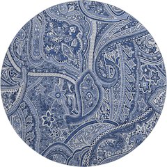 Premium Machine Washable Mayfield  Navy 8' x 8' Round Rug