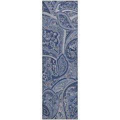 Premium Machine Washable Mayfield  Navy 2'3" x 7'6" Runner Rug