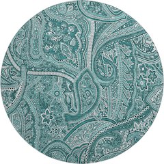 Premium Machine Washable Mayfield  Teal 8' x 8' Round Rug
