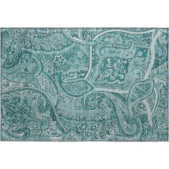 Premium Machine Washable Mayfield  Teal 1'8" x 2'6" Rug