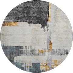 Premium Machine Washable Mayfield  Charcoal 8' x 8' Round Rug