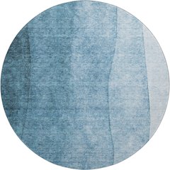 Premium Machine Washable Mayfield  Blue 8' x 8' Round Rug