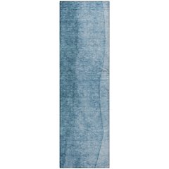 Premium Machine Washable Mayfield  Blue 2'3" x 7'6" Runner Rug