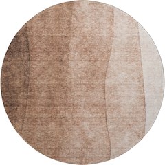 Premium Machine Washable Mayfield  Brown 8' x 8' Round Rug