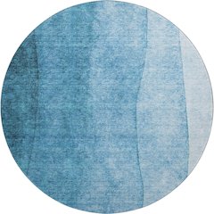 Premium Machine Washable Mayfield  Teal 8' x 8' Round Rug