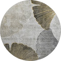 Premium Machine Washable Mayfield  Gray 8' x 8' Round Rug