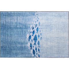 Premium Machine Washable Mayfield  Blue 1'8" x 2'6" Rug