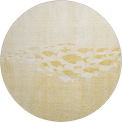 Premium Machine Washable Mayfield  Gold 8' x 8' Round Rug