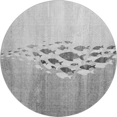 Premium Machine Washable Mayfield  Gray 8' x 8' Round Rug