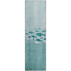Premium Machine Washable Mayfield  Teal 2'3" x 7'6" Runner Rug