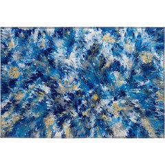 Premium Machine Washable Mayfield  Blue 1'8" x 2'6" Rug
