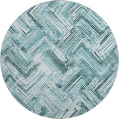 Premium Machine Washable Mayfield  Teal 8' x 8' Round Rug