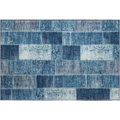 Premium Machine Washable Mayfield  Blue 1'8" x 2'6" Rug