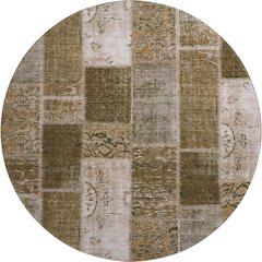Premium Machine Washable Mayfield  Brown 8' x 8' Round Rug
