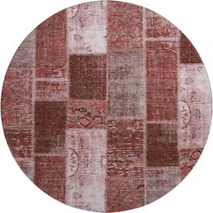 Premium Machine Washable Mayfield  Burgundy 8' x 8' Round Rug