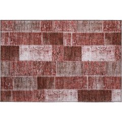 Premium Machine Washable Mayfield  Burgundy 1'8" x 2'6" Rug