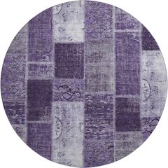Premium Machine Washable Mayfield  Purple 8' x 8' Round Rug