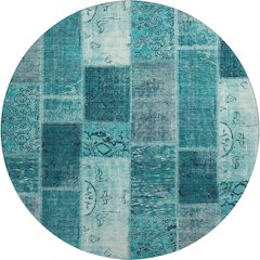 Premium Machine Washable Mayfield  Teal 8' x 8' Round Rug