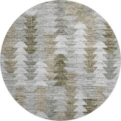 Premium Machine Washable Mayfield  Brown 8' x 8' Round Rug