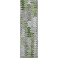 Premium Machine Washable Mayfield  Green 2'3" x 7'6" Runner Rug