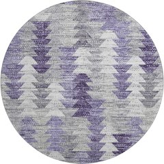 Premium Machine Washable Mayfield  Purple 8' x 8' Round Rug