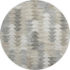 Premium Machine Washable Mayfield  Taupe 8' x 8' Round Rug