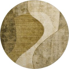 Premium Machine Washable Mayfield  Brown 8' x 8' Round Rug